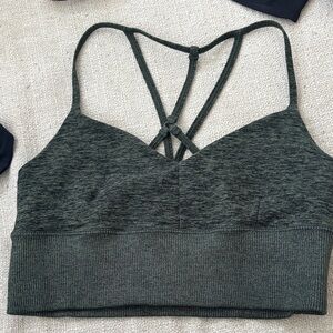 ALO Yoga Olive Strappy Sports Bra